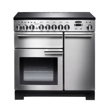 Rangemaster PDL90EISS/C, Professional Deluxe Induction 90cm Range Cooker,Stainless Steel with Chrome Trim