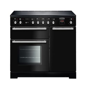 Rangemaster TOLP90EIGB/C, Toledo+ Induction 90cm Range Cooker,Gloss Black with Chrome Trim