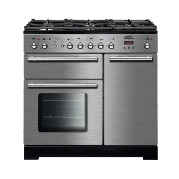 Rangemaster TOLP90DFFSL/C, Toledo+ Dual Fuel 90cm Range Cooker,Slate with Chrome Trim