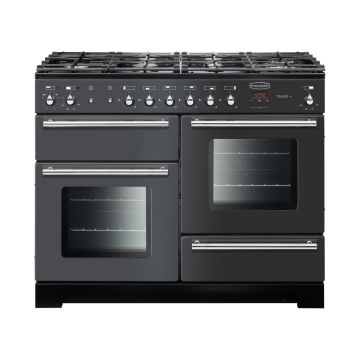 Rangemaster TOLP110DFFSL/C, Toledo+ Dual Fuel 110cm Range Cooker,Slate with Chrome Trim