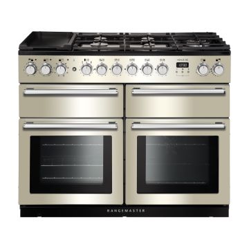 Rangemaster NEXSE110DFFIV/C, Nexus Dual Fuel 110cm Range Cooker,Ivory with Chrome Trim