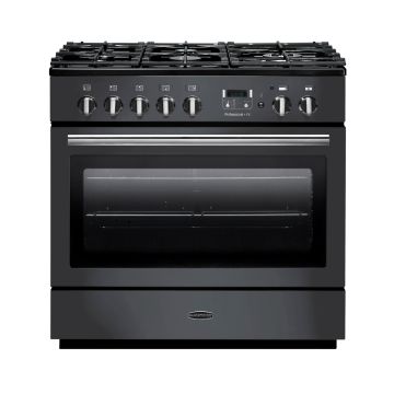 Rangemaster PROP90FXDFFSL/C, Professional Plus Dual Fuel 90cm Range Cooker,Slate with Chrome Trim