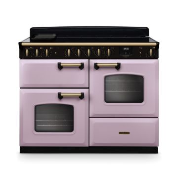 Rangemaster  CLDLO110EIPHTH/AB1, Classic Deluxe 110cm Dual Fuel Range Cooker, Heather with Antique Brass Trim