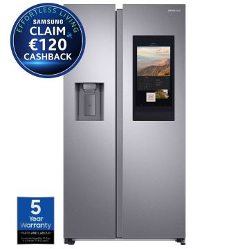 Samsung  RS90F66BETEU, 614L Bespoke AI Family Hub Side-by-Side Fridge Freezer with Family Hub™, Silver