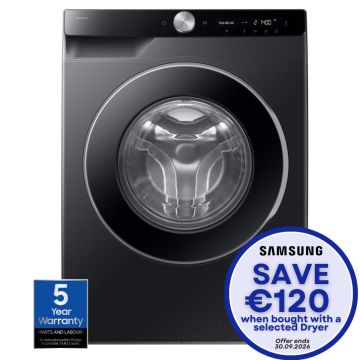 Samsung WW90DG6U85LBU1, 9KG, 1400rpm, Wifi Enabled Washing Machine, Black