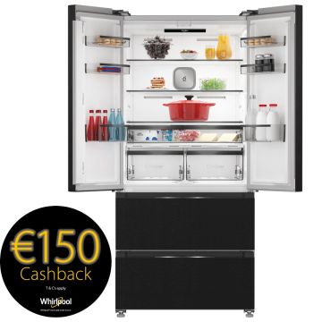 Whirlpool WHG26513XK4UK, 513L, French Door Fridge Freezer, Black