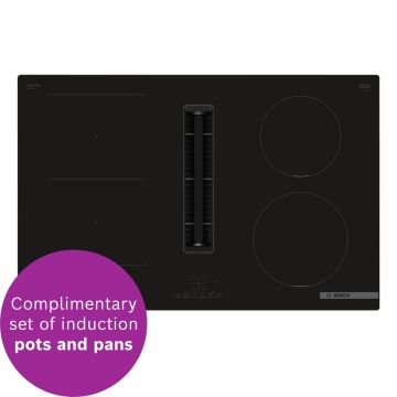 Bosch Series 4 PVS811B16E, 80cm, Venting Induction Hob, Black