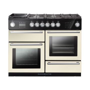 Rangemaster NEX110SODFFIV/C, Nexus Dual Fuel 110cm Range Cooker,Ivory with Chrome Trim