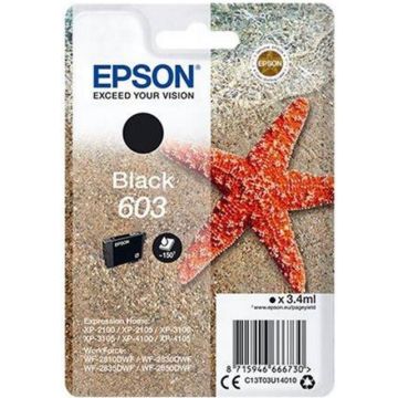 Epson 603 T03U14010, Original 150 Page Ink Cartridge, Black