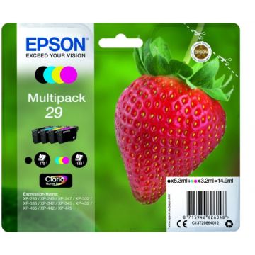 Epson T29864012, C13 Multipack(4) Ink Cartridge, Mono & Colour