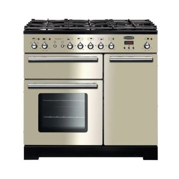 Rangemaster TOLP90DFFIV/C, Toledo+ Dual Fuel 90cm Range Cooker,Ivory with Chrome Trim