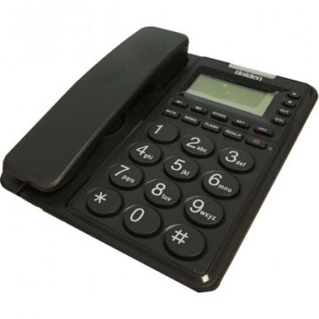 Uniden TW6409, Big Button Corded Phone W/ Caller ID, Black