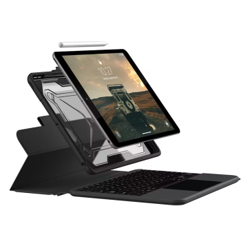UAG 124001114031, iPad Rugged Bluetooth Keyboard with Trackpad for 10.2" Tablet, Black