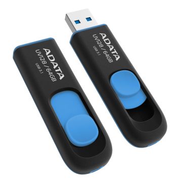 Adata AUV12864GRBE, USB 3.1 64GB Flash Drive, Black/Blue