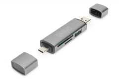 Digitus 70886, Dual Card Reader USB C - USB 3.0