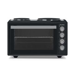 Powerpoint P22MSHPB, Table Top Oven with Two Ring Hot Plate, Black