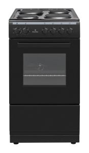 Powerpoint P05E1V1BL, 50cm, Cooker w/ Single Oven, Black