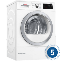 Bosch WTWH7660GB, 9kg, A++, WiFi Connected Condenser Tumble Dryer, White